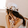 Coco Dried Flower Bridal Fedora Hat, thumbnail 2 of 6