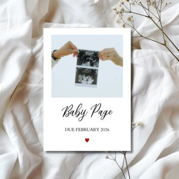 Pregnancy Announcement Scan Photo Card, Scan Announcement Card, 2 of 4