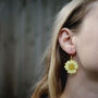 Yellow Flower Sterling Silver Or Gold Plated Earrings, thumbnail 2 of 7