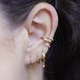 Triple Claw Single Ear Cuff With Clear Stones, thumbnail 1 of 5