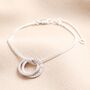Personalised Sterling Silver Interlocking Crystal Rings Bracelet, thumbnail 1 of 2