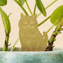 Cat Plant Animal Decoration In Brass, thumbnail 1 of 3