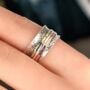 Personalised Sterling Silver Floral Trio Spinner Ring, thumbnail 5 of 10