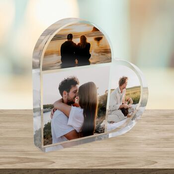 Personalised Family Photo Acrylic Heart Plaque, 7 of 8