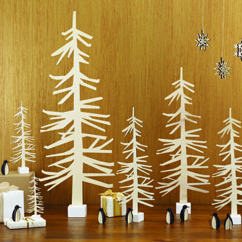 scandi christmas tree in wood by rocket and fox | notonthehighstreet.com