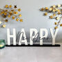 Happy New Year Wood And Mirrored Acrylic Table Sign, thumbnail 1 of 8