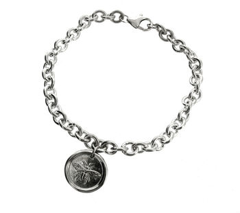 Silver Personalised Honey Bee Coin Bracelet, 3 of 4