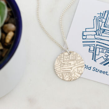 Custom Street Map Recycled Silver Necklace, 6 of 12