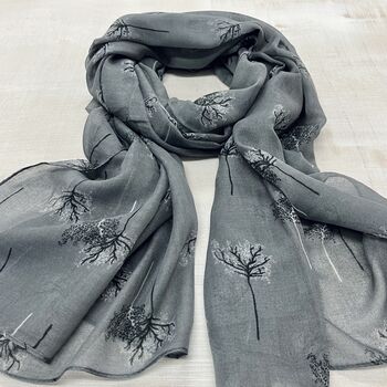 Delicate Tree Print Scarf, 3 of 7