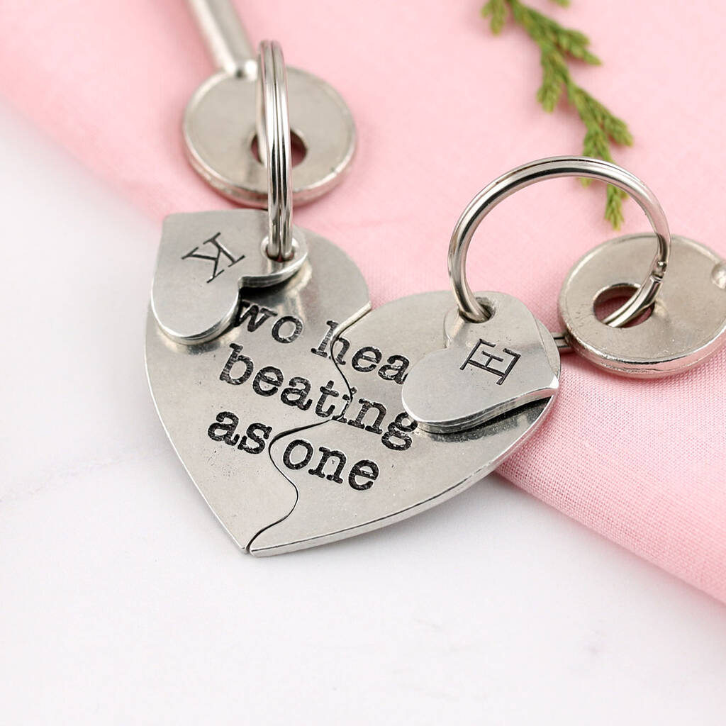 Couples Gift Two Hearts Togetherness Keyring By Multiply design