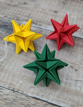 Colourful Origami Paper Star Bauble Decoration, 3 of 9