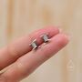 Barbed Wire Stud Earrings In Sterling Silver, thumbnail 2 of 12