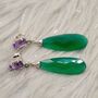Green Onyx, Emerald, Amethyst Dangle Earrings, thumbnail 10 of 10