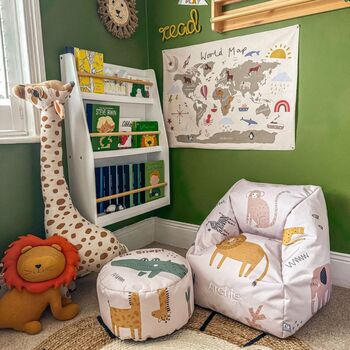 Personalised Kids Pre Filled Safari Beanbag Chair Set, 2 of 8