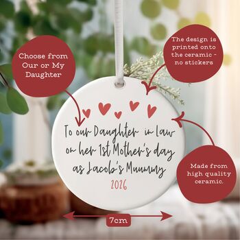 Daughter In Law First Mothers Day Ceramic Keepsake, 2 of 3