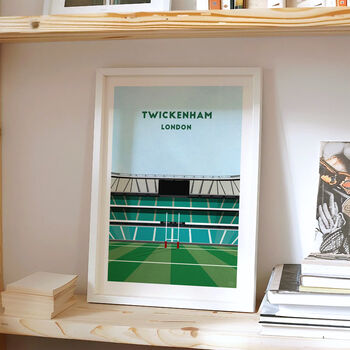 England Rugby Twickenham Stadium Art Print Gift, Framed Or Unframed, 3 of 9