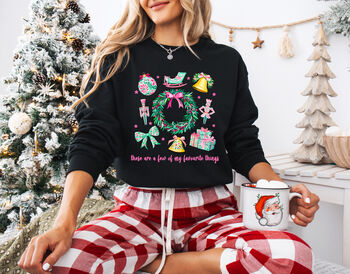 Holiday Favourite Things Jumper Cozy Christmas Sweatshirt For Women, 3 of 7