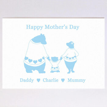 Personalised Bear Family Mother's Day Card, 3 of 9