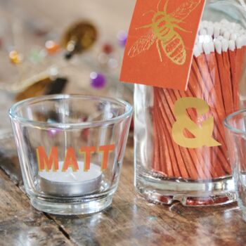 Personalised Orange Matches And Votives, 2 of 3