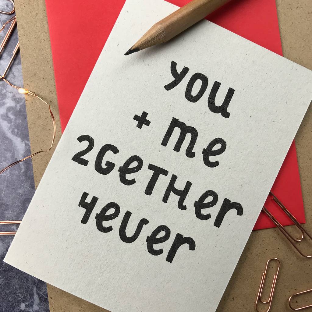 you and me together forever card by adam regester design