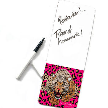 Wild Cat Leopard Print Magnetic Fridge Memo Boards, 5 of 11