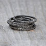 Oxidised Textured Silver Ring Stackable, thumbnail 2 of 5