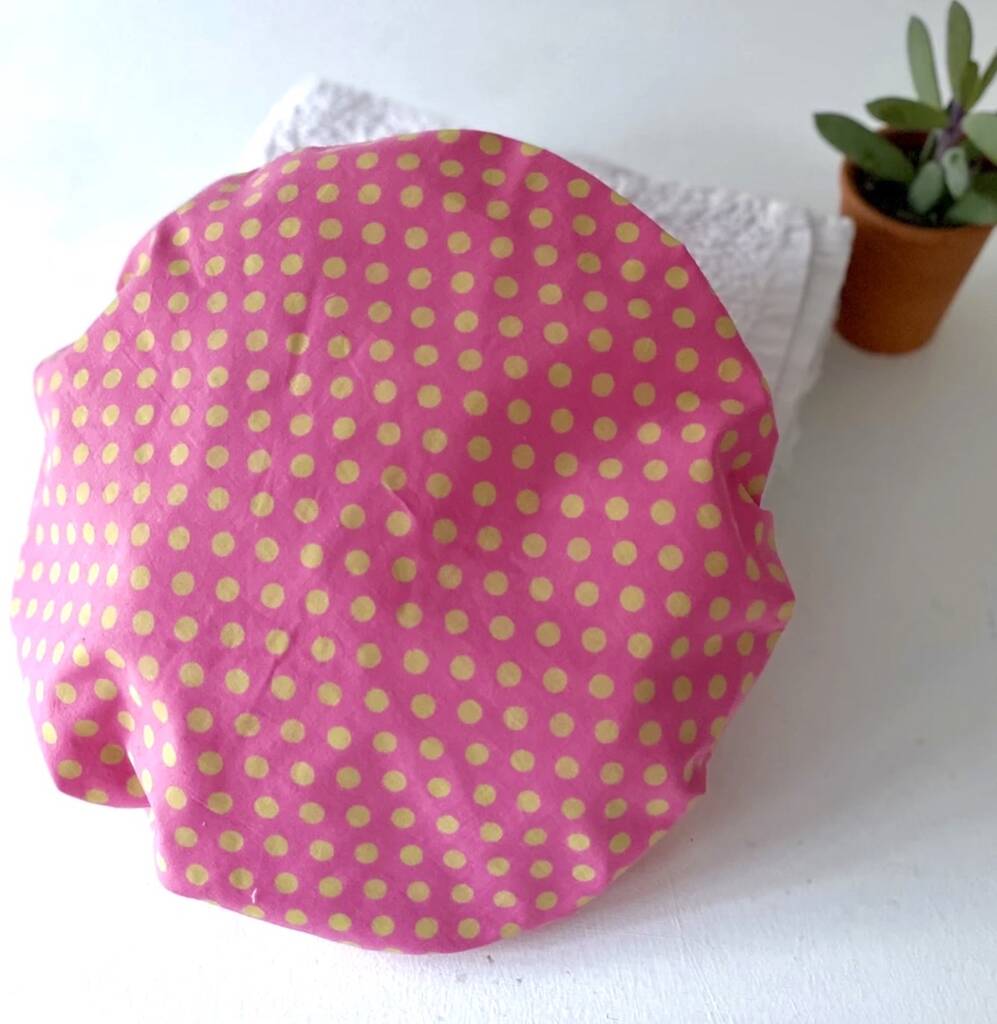 Bath Hat In Pink Polka Dot Print, 1 of 2