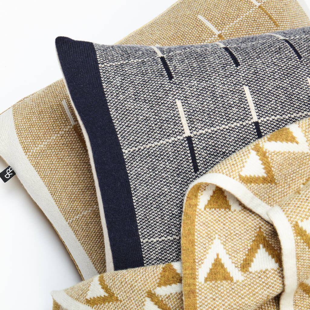 Merino Wool Baby Blanket Mustard By ROSE BROWN