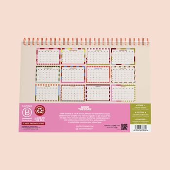 Academic A5 Desk Calendar 2025 2026 | Checks And Stripes, 4 of 6