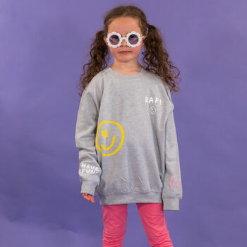 Children's Personalised Scribble Smiley Sweatshirt, 8 of 12