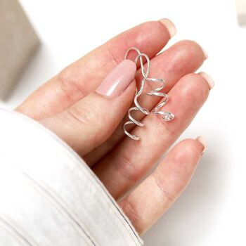 Sterling Silver Bold Coil Drop Earrings, 10 of 11