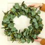Faux Eucalyptus And Rose Leaf Door Wreath, thumbnail 2 of 6