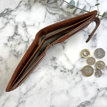 Men's Tan Leather Wallet Rfid Blocking, 3 of 3