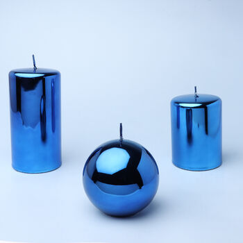 Blue Glass Effect Candles By G Decor, 4 of 8