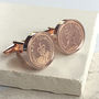 Personalised Age 37 To 49 Halfpenny Cufflinks Inc. 40th, thumbnail 1 of 8