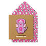 Handmade Birthday Girl Pink Dinosaur Personalised Card, thumbnail 1 of 3