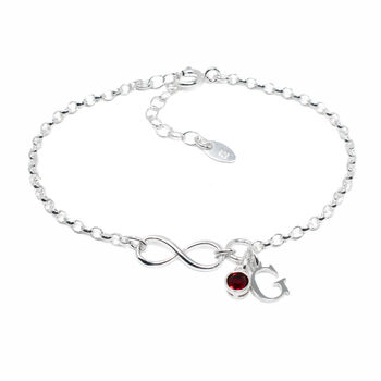 Personalised 925 Silver Birthstone Infinity Bracelet, 3 of 5