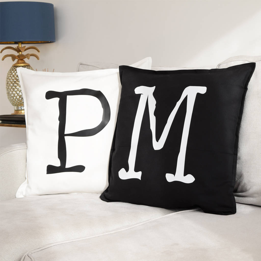 Personalised Typewriter Letter Initial Cushion By Pushka Gifts