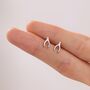Sterling Silver Tiny Wishbone Stud Earrings, thumbnail 8 of 10