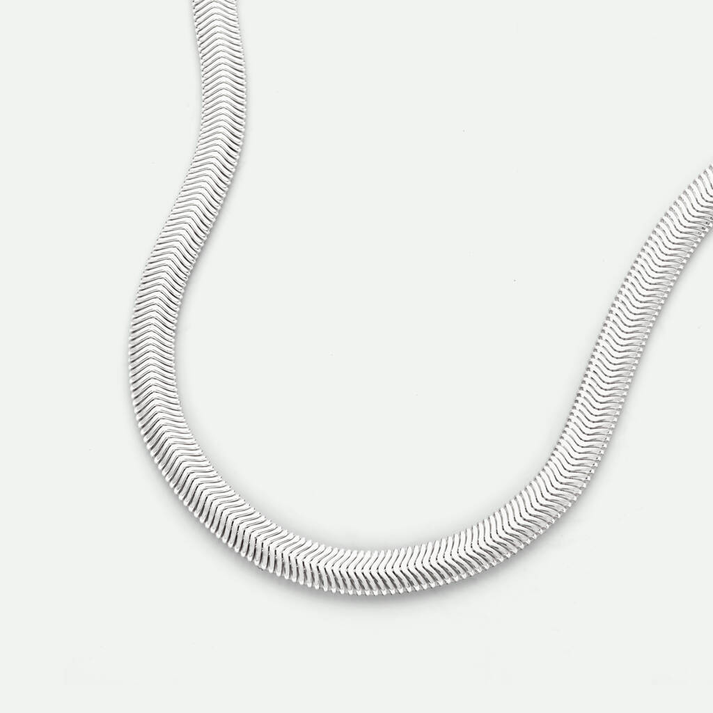 Sterling Silver Snake Chain Necklace 17 Inch, 1 of 4