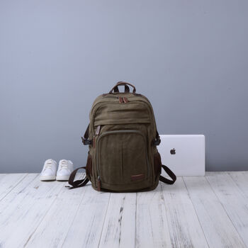 Colourway Canvas Backpack Rucksack, 2 of 12