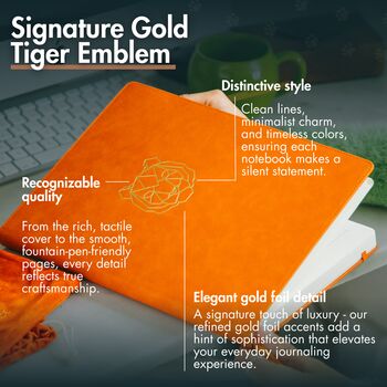 Orange Tiger A4 Journal With Strap, Bookmark And Pen Holder, 7 of 8