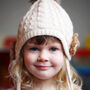 Girls Crochet Flower Cotton Lining Soft Yarn Knit Hat, thumbnail 2 of 12