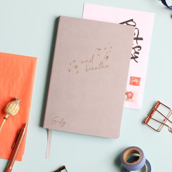 And Breathe Personalised Luxury Journal Notebook, 7 of 11