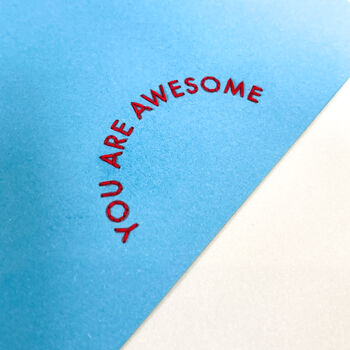 'You Are Awesome' Hand Embroidered Card, 4 of 7