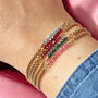 Gold Plated Tiny Birthstone Bar Bracelet, thumbnail 1 of 8