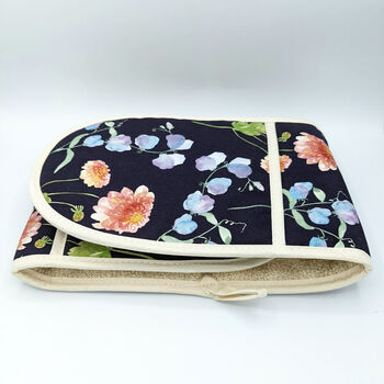Luxury Floral Sweet Pea And Dahlia Oven Gloves, 3 of 6