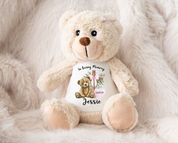 Personalised Green Memorial Bear Cross Teddy, 3 of 12
