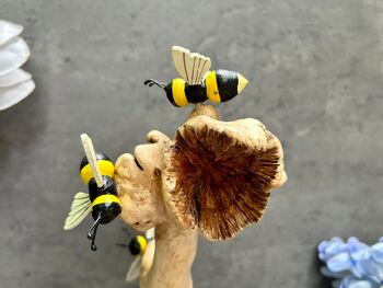 Hand Painted Bumblebee Ornament Wooden Bee Decor Gift, 2 of 8