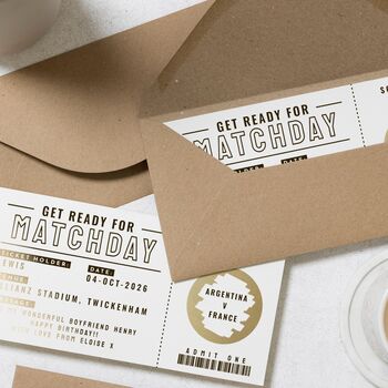 Personalised Football Ticket Scratch Reveal Voucher, 8 of 9